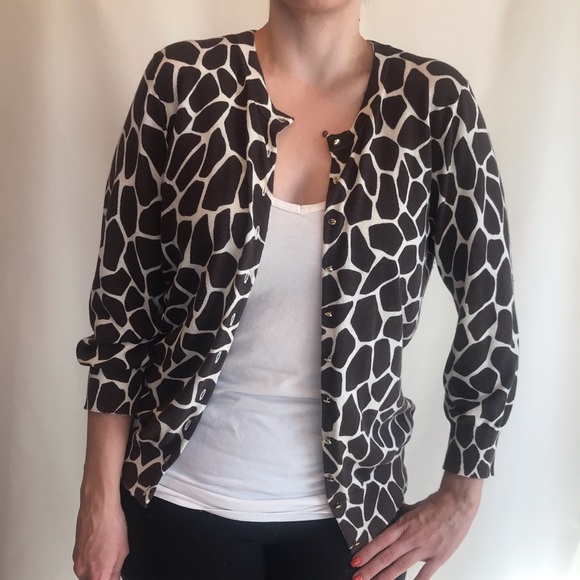 giraffe print cardigan